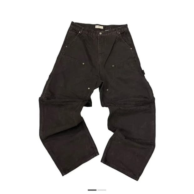 새상품 아오이로 커티드 더블니 팬츠 블랙펄