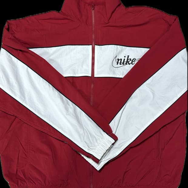나이키 레드 화이트 바람막이 자켓