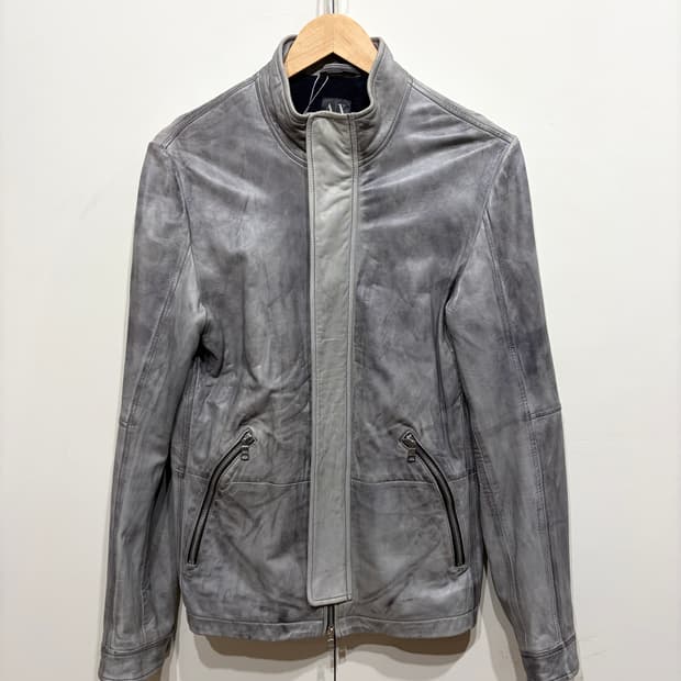 아르마니 익스체인지 램스킨 레더 자켓