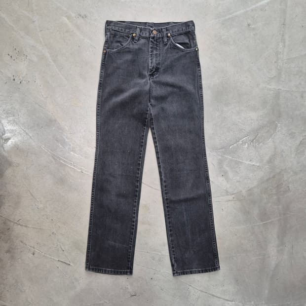 8-90's Wrangler 936wbk 블랙 세미 부츠컷 데님