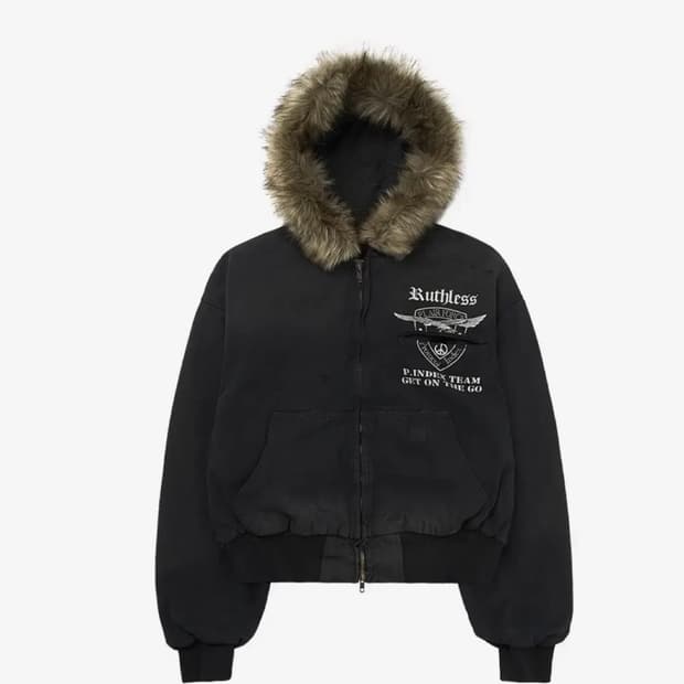 )1)프로토콜인덱스 디텍처블 퍼 후디드 워크 자켓 블랙