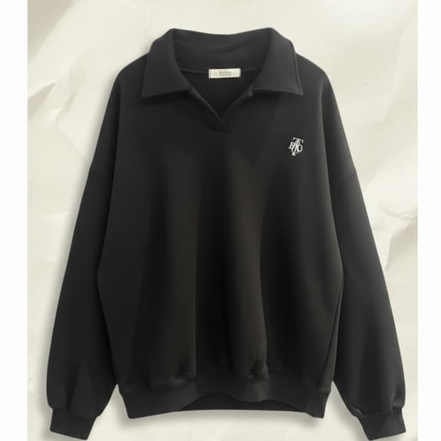 카라 맨투맨 오버핏검정 새상품