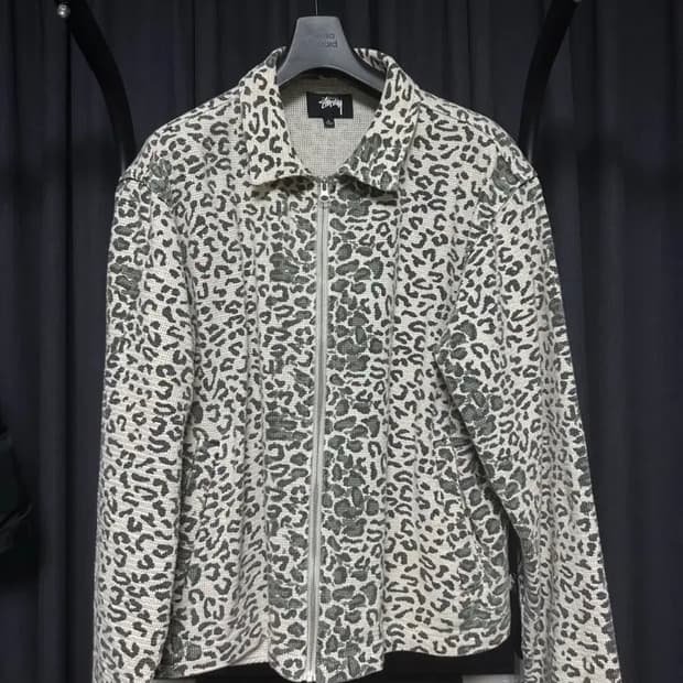 [L] 스투시 레오파드 메쉬 집업