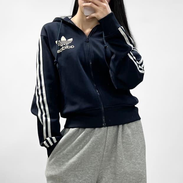 아디다스 트레포일 로고 우먼스 후드 트랙탑 져지 