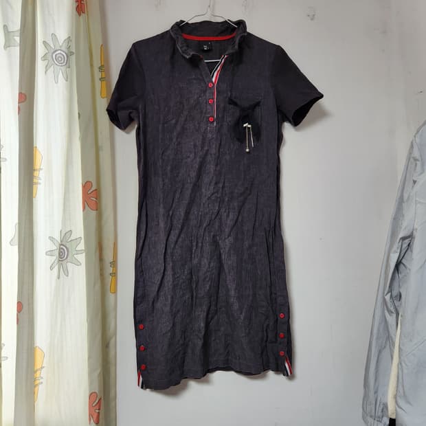 TAKE 반팔 셔츠 원피스 차콜 90~95