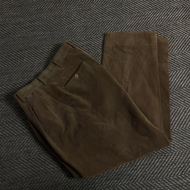 CAUCCI 브라운 코듀로이 와이드 팬츠y 3371