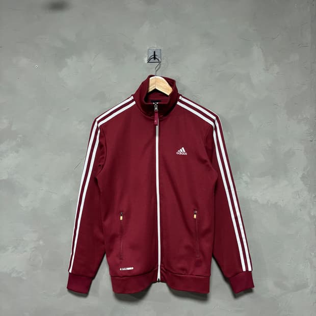 아디다스 버건디 져지 트랙탑
