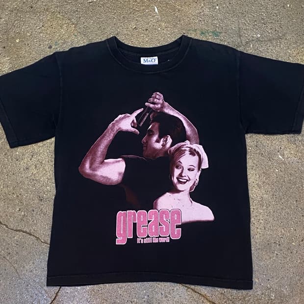 미국 빈티지 grease M&O 반팔 크롭 티셔츠