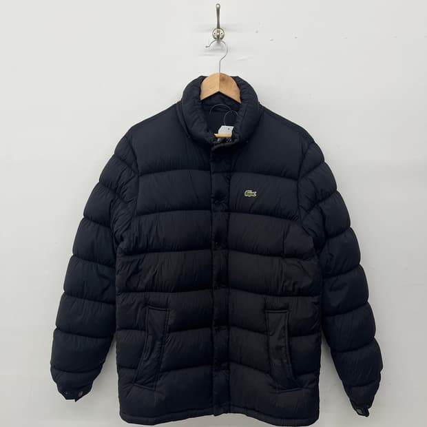 라코스테 블랙 패딩 점퍼 XL