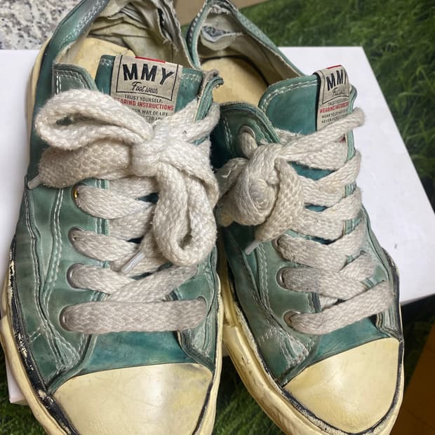 (GD 착용)미하라 야스히로 레더 로우탑 그린 42