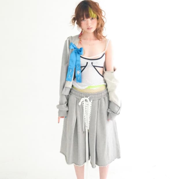 구매글)샵페어리eyelet corset bermuda pants