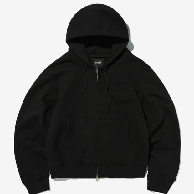 스웨이드 BASIC HOOD ZIP UP [BLACK]