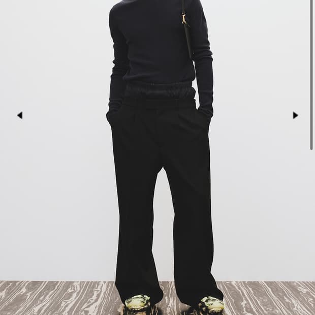 RECTO 밴딩 울 블렌드 팬츠 블랙 M사이즈