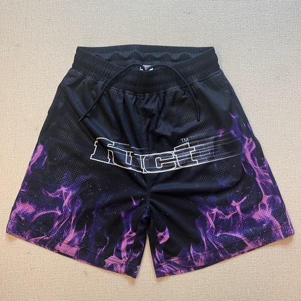 FUCT MESH FLAME PRINT SHORTS