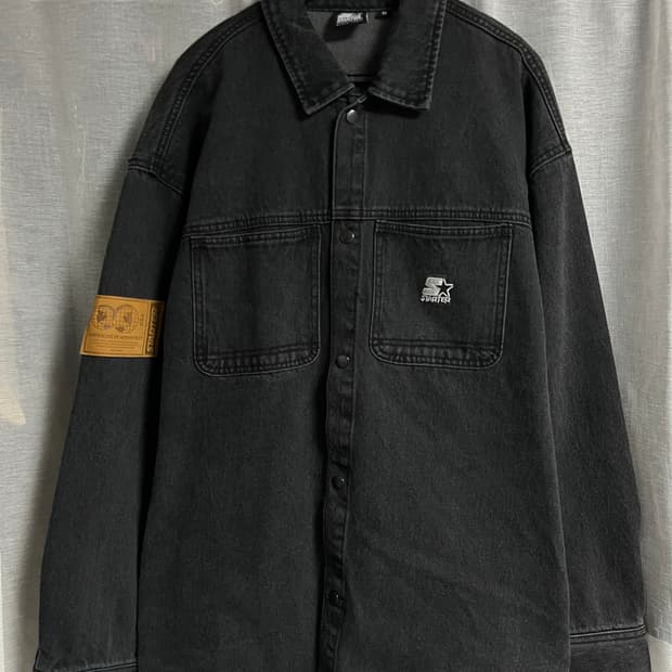STARTER 블랙 데님 셔츠 자켓