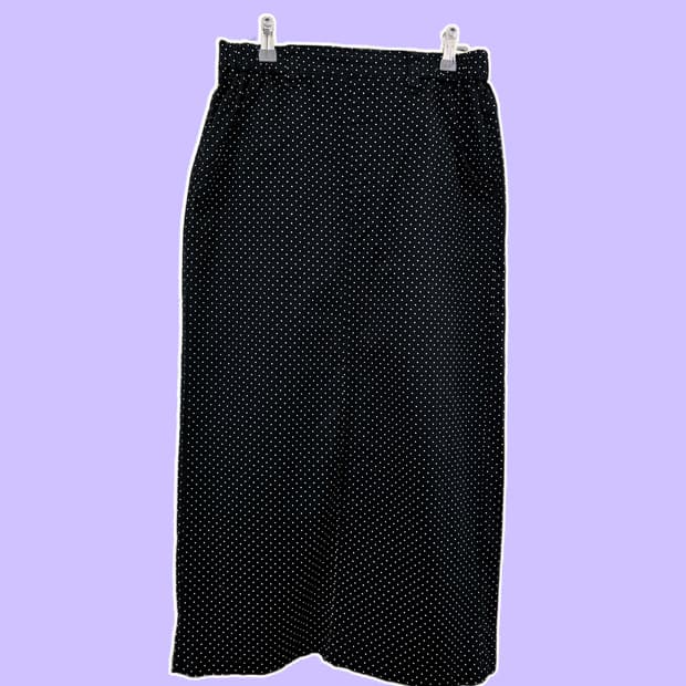 Studio Cllip 블랙 도트 롱스커트