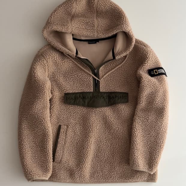 내셔널지오그래픽 플리스 후드 아노락 자켓 L