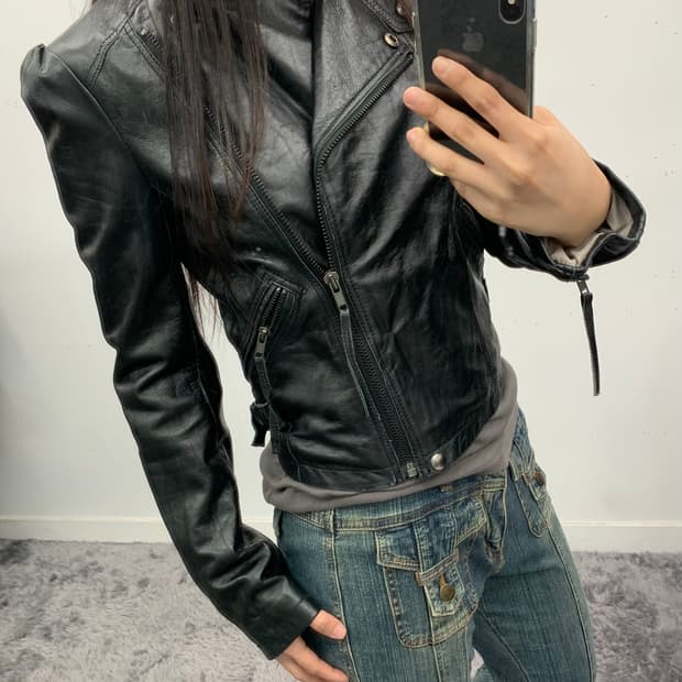 램스킨 라이더 자켓 (사선가능)