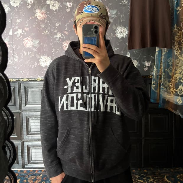 a265) 할리데이비슨 빅로고 후드집업