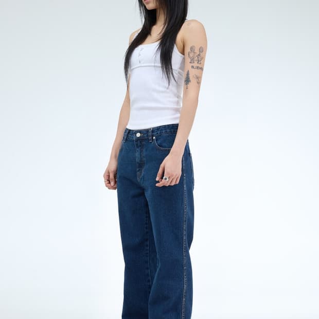 포르테나 클래식 미드라이즈 스트레이트 청바지