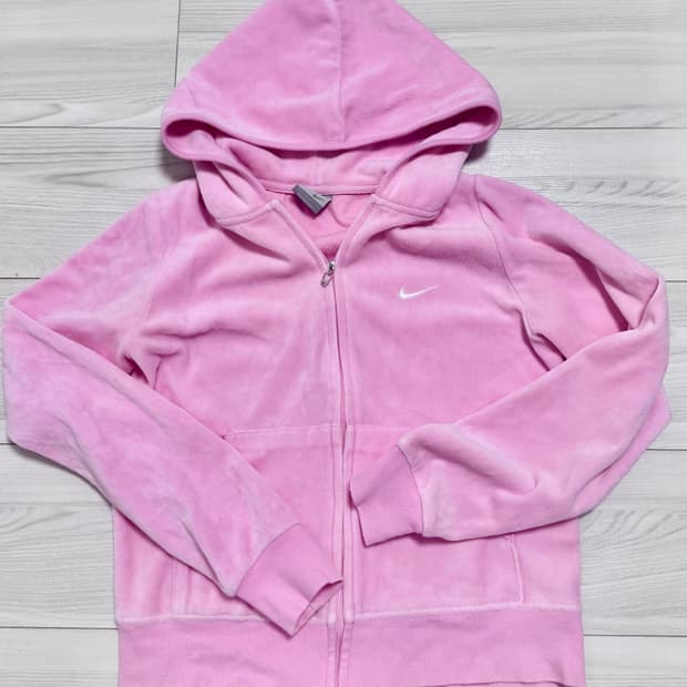 나이키 핑크 벨벳 후드집업 베이비 핑크