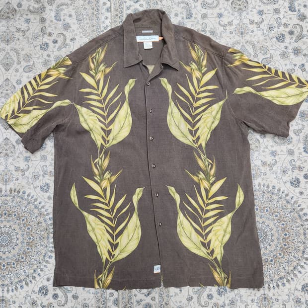 퀵실버 린넨 야자수 셔츠 M