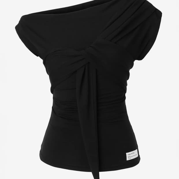 이네기 드레이프 탑 블랙