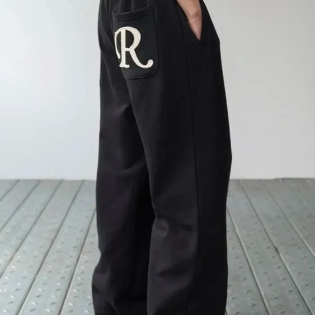 락케이크 Applique R 포켓 조 거 팬츠 바지 S