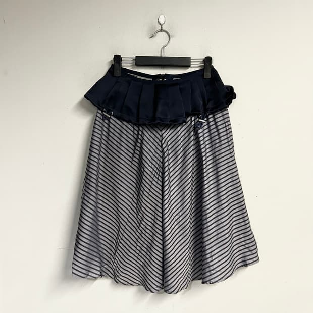 SACAI silk stripe skirt