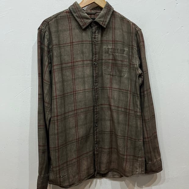 버커루 가먼트다잉 체크 셔츠 