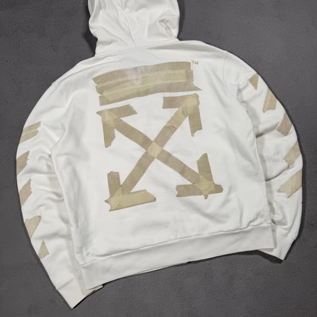 오프화이트 20ss 테이프 애로우 후드집업