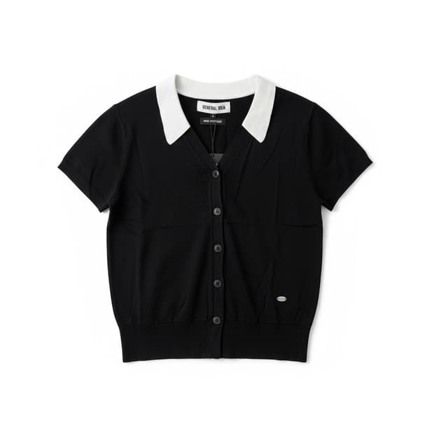General Idea 템플 카라 가디건 블랙 S