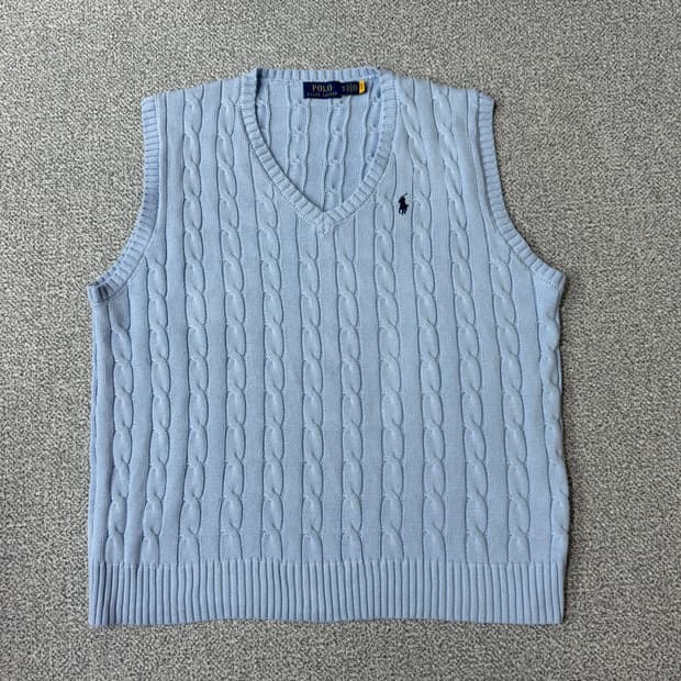 폴로 랄프로렌 꽈배기 니트 조끼 XL