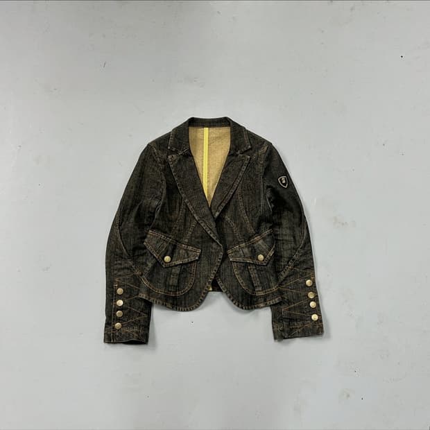 Pride 절개 데님 싱글자켓 