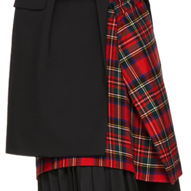 준야 와타나베x꼼데가르송 타탄 체크 스커트 XS