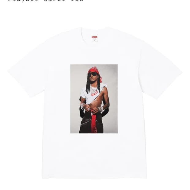 Supreme photo tee playboy carti White 