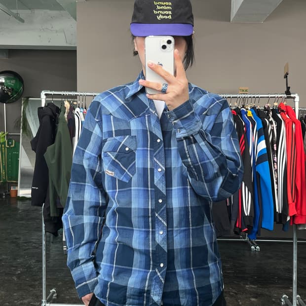 랭글러 웨스턴 체크 셔츠