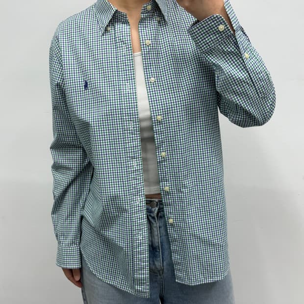 [M] 랄프로렌 그린블루 체크 셔츠