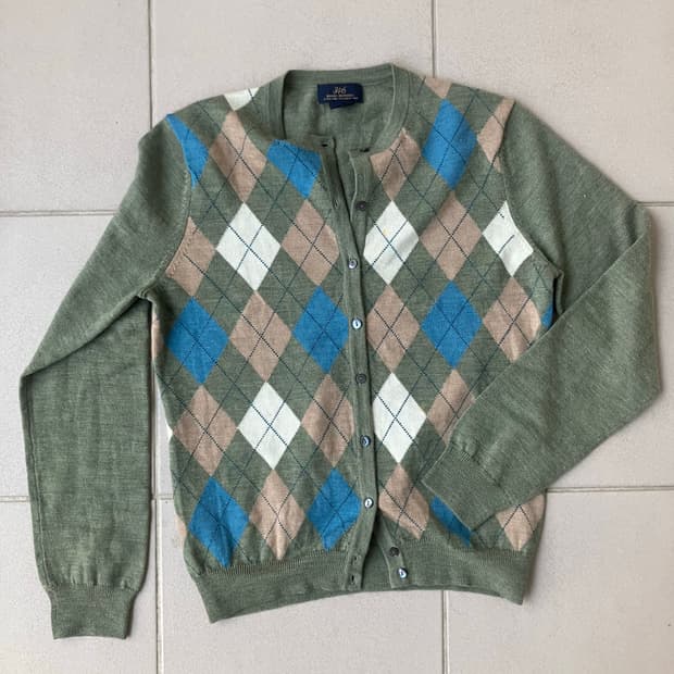 brooks brothers 아가일 니트 라운드 가디건