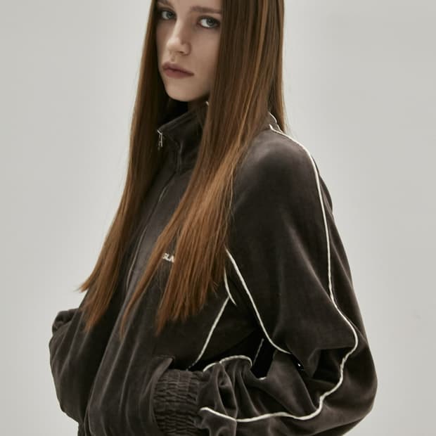 인사일런스 우먼 벨로아 트랙 집업 BROWN