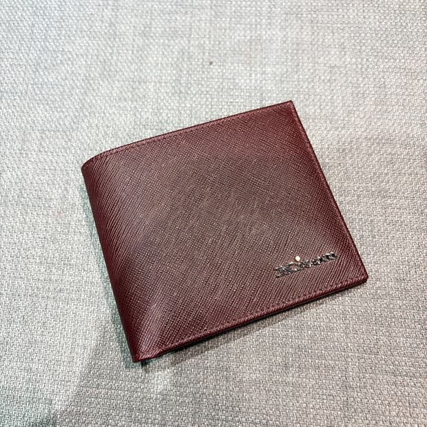 (정품/새상품) KITON 키톤 남성 버건디 사피아노 반지갑