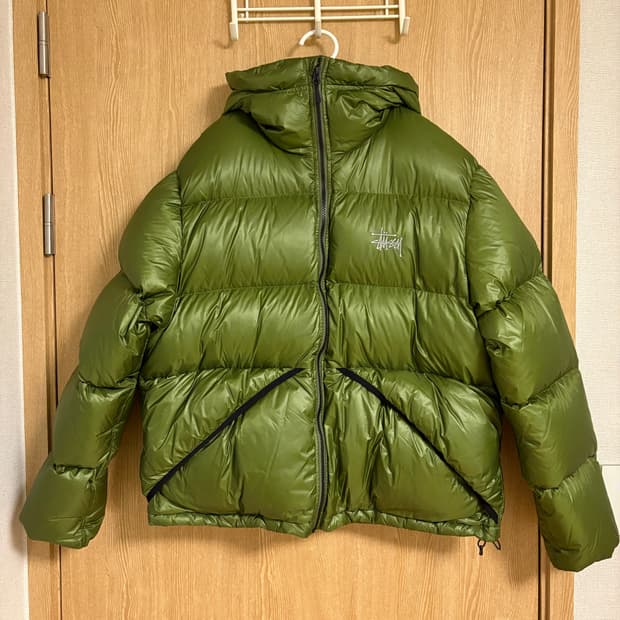 스투시 마이크로 립스탑 다운 파카 올리브