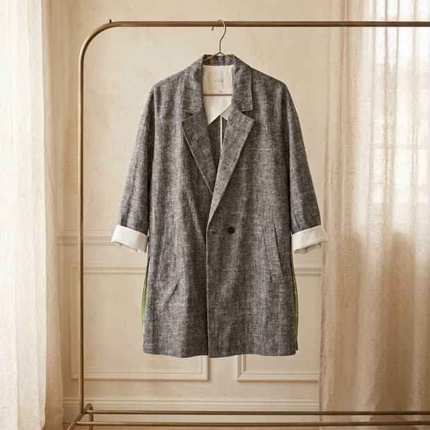 [Maje] 마주 린넨 혼방 네온 포인트 하프 코트 (정품)