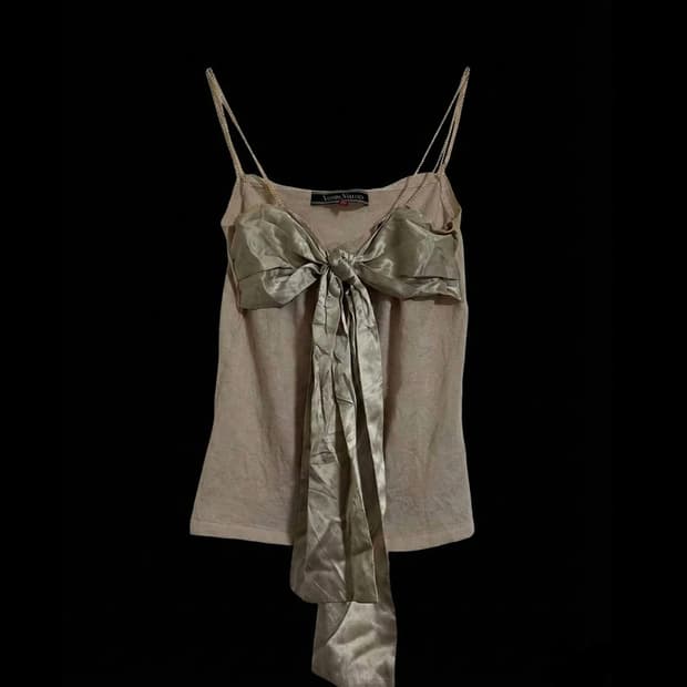 [직수입] 빈티지 리본 캐미 탑