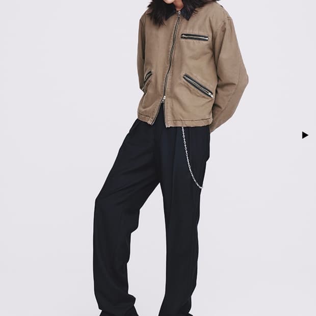 토니웩 레더 카라 워크 자켓 올리브 베이지 m 사이즈