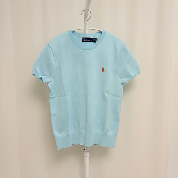 폴로랄프로렌 민트 숏 슬리브 크루넥 스웨터