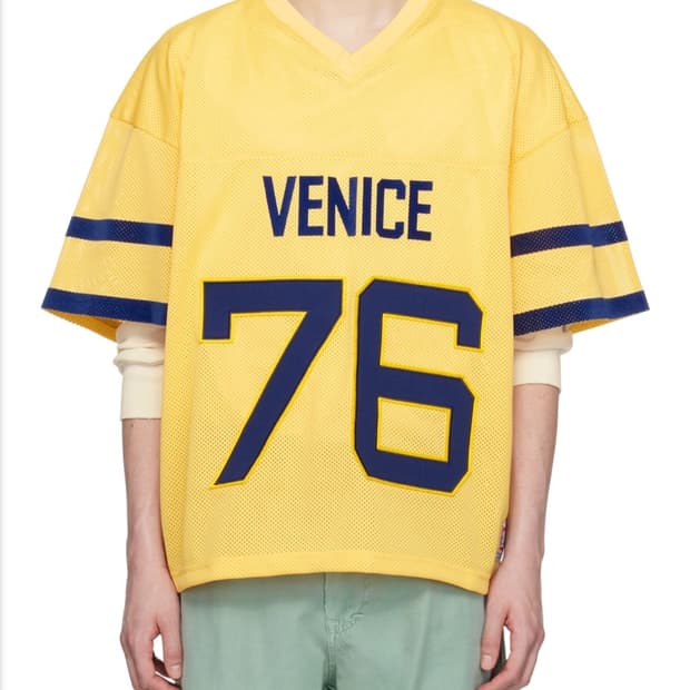 ERL Yellow 'Venice 76' Football Jersey S