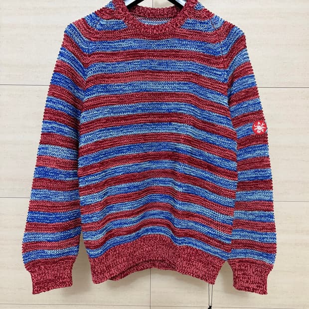 새상품)21SS 카브엠트 스트라이프 루즈 와플 믹스 니트