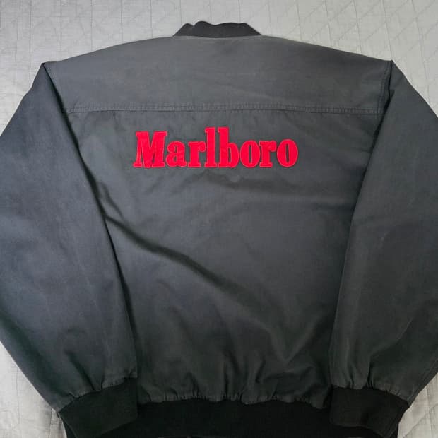 [XL] 90s 빈티지 말보로 리버시블 봄버 자켓 블랙/레드 쿨컨디션