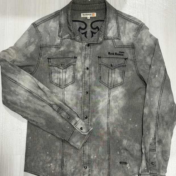 락리바이벌 다이드 패턴 웨스턴 셔츠